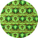 Round Oriental Green Modern Rug, abs4144grn