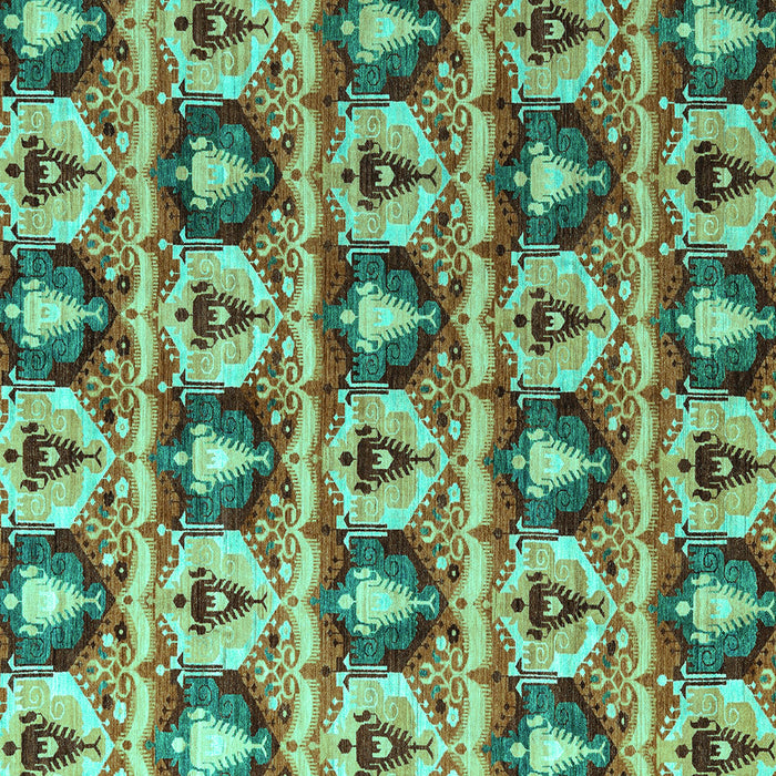 Square Machine Washable Oriental Turquoise Modern Area Rugs, wshabs4144turq