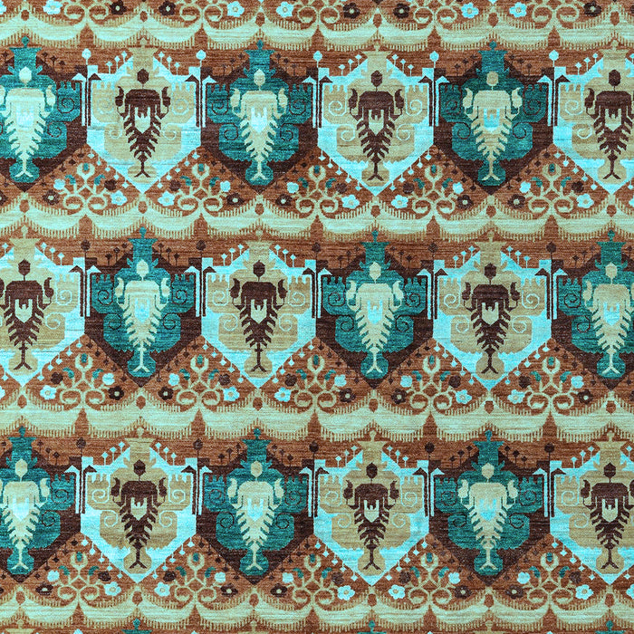 Machine Washable Oriental Light Blue Modern Rug, wshabs4144lblu