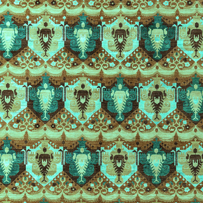 Machine Washable Oriental Turquoise Modern Area Rugs, wshabs4144turq