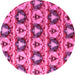 Round Oriental Pink Modern Rug, abs4144pnk