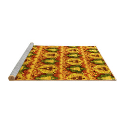 Sideview of Machine Washable Oriental Yellow Modern Rug, wshabs4144yw