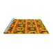 Sideview of Machine Washable Oriental Yellow Modern Rug, wshabs4144yw