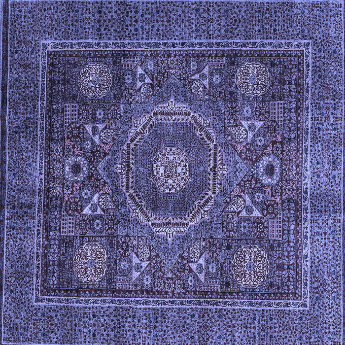 Square Machine Washable Oriental Blue Modern Rug, wshabs4145blu
