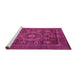 Sideview of Machine Washable Oriental Pink Modern Rug, wshabs4145pnk