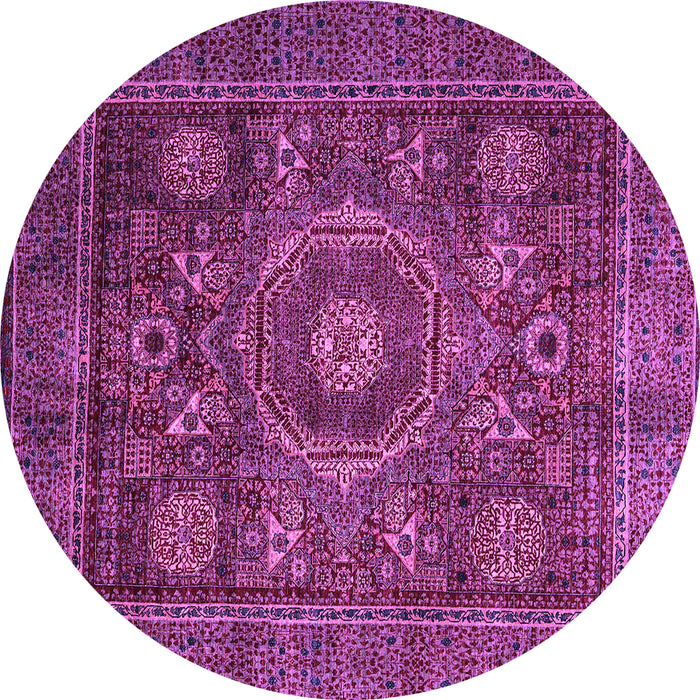 Round Oriental Purple Modern Rug, abs4145pur