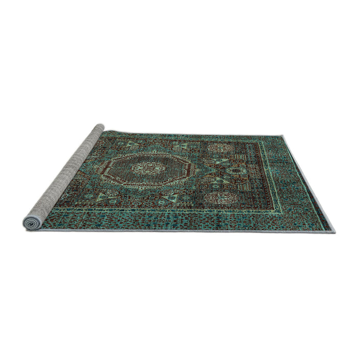 Sideview of Machine Washable Oriental Light Blue Modern Rug, wshabs4145lblu