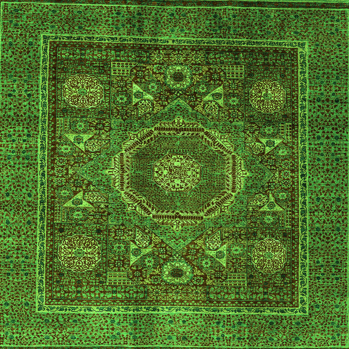 Square Oriental Green Modern Rug, abs4145grn