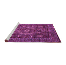 Sideview of Machine Washable Oriental Purple Modern Area Rugs, wshabs4145pur