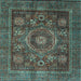 Square Oriental Light Blue Modern Rug, abs4145lblu