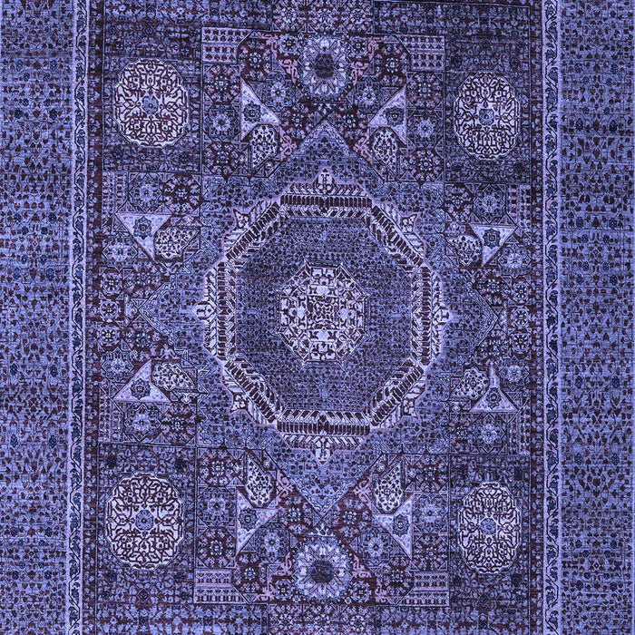 Machine Washable Oriental Blue Modern Rug, wshabs4145blu