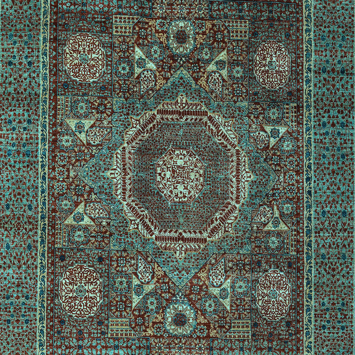 Machine Washable Oriental Light Blue Modern Rug, wshabs4145lblu