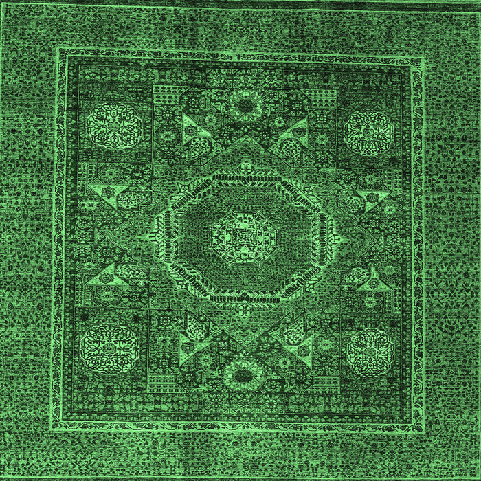 Square Oriental Emerald Green Modern Rug, abs4145emgrn