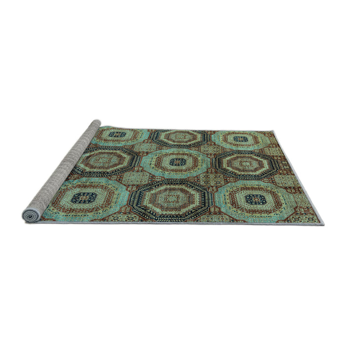 Sideview of Machine Washable Oriental Light Blue Modern Rug, wshabs4146lblu