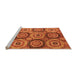 Sideview of Machine Washable Oriental Orange Modern Area Rugs, wshabs4146org