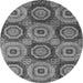 Round Machine Washable Oriental Gray Modern Rug, wshabs4146gry