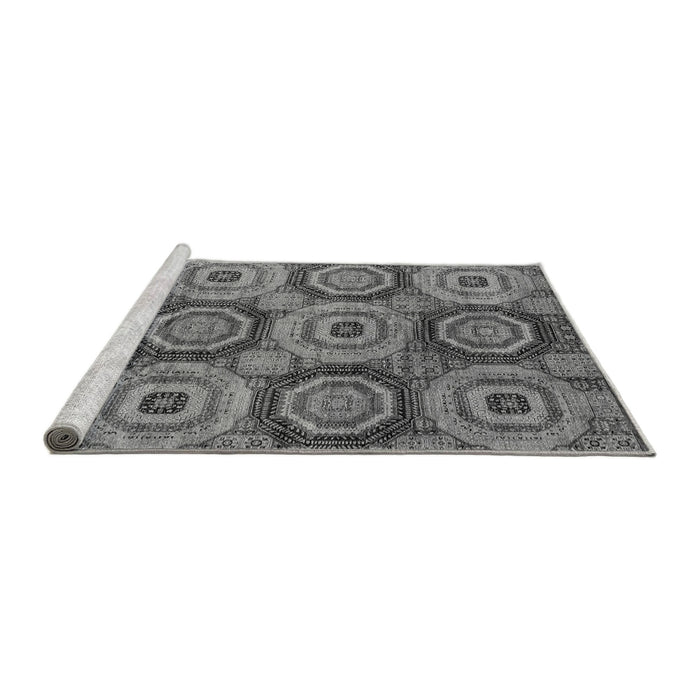 Sideview of Machine Washable Oriental Gray Modern Rug, wshabs4146gry