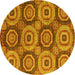 Round Oriental Yellow Modern Rug, abs4146yw