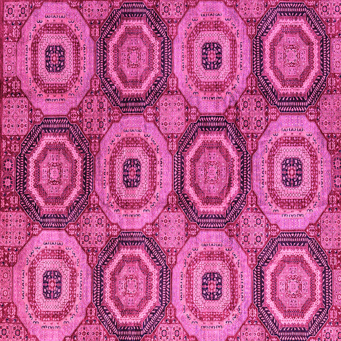 Square Machine Washable Oriental Pink Modern Rug, wshabs4146pnk