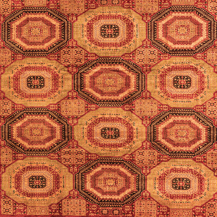 Square Oriental Orange Modern Rug, abs4146org