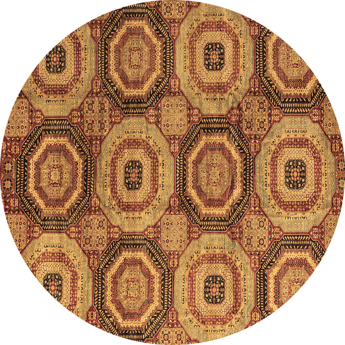 Round Oriental Brown Modern Rug, abs4146brn