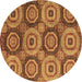 Round Oriental Brown Modern Rug, abs4146brn