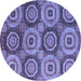 Round Oriental Blue Modern Rug, abs4146blu