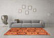 Machine Washable Oriental Orange Modern Area Rugs in a Living Room, wshabs4146org