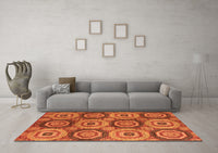 Machine Washable Oriental Orange Modern Rug, wshabs4146org