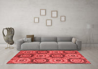 Machine Washable Oriental Red Modern Rug, wshabs4146red