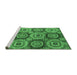 Sideview of Machine Washable Oriental Emerald Green Modern Area Rugs, wshabs4146emgrn