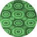 Round Oriental Emerald Green Modern Rug, abs4146emgrn