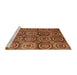 Sideview of Machine Washable Abstract Tomato Red Rug, wshabs4147