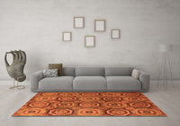 Machine Washable Abstract Orange Modern Rug, wshabs4147org