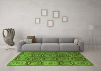 Machine Washable Abstract Green Modern Rug, wshabs4147grn