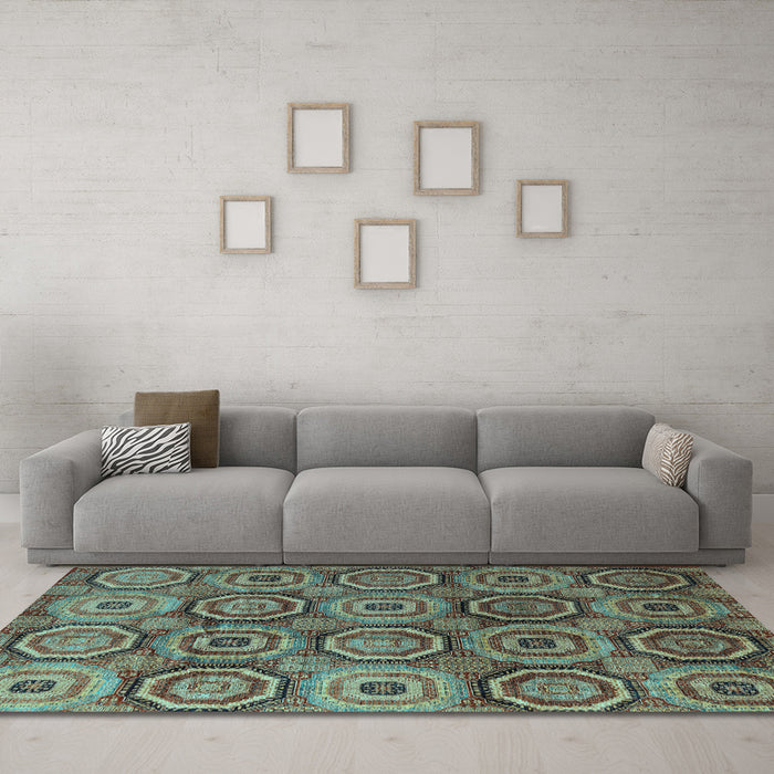 Machine Washable Abstract Light Blue Modern Rug in a Living Room, wshabs4147lblu