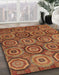 Abstract Red Modern Rug in Family Room, abs4147