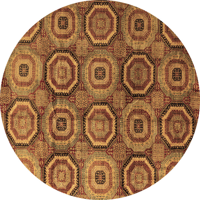 Round Abstract Brown Modern Rug, abs4147brn