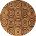 Round Abstract Brown Modern Rug, abs4147brn