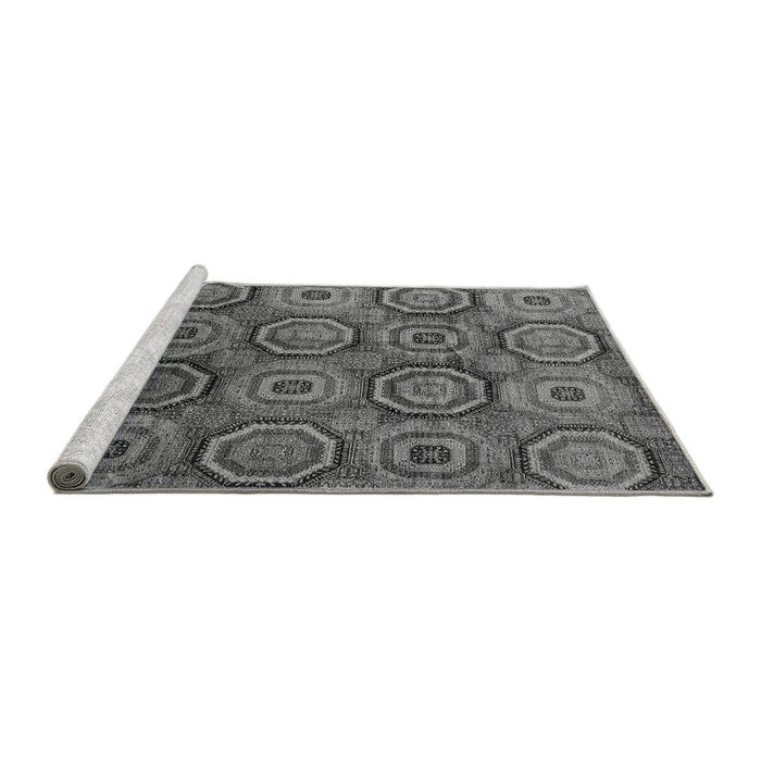 Sideview of Machine Washable Abstract Gray Modern Rug, wshabs4147gry