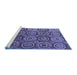 Sideview of Machine Washable Abstract Blue Modern Rug, wshabs4147blu