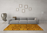 Machine Washable Abstract Yellow Modern Rug, wshabs4147yw