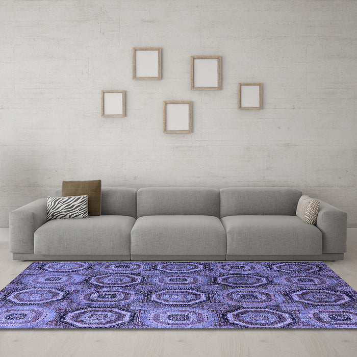 Machine Washable Abstract Blue Modern Rug in a Living Room, wshabs4147blu