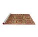 Sideview of Machine Washable Abstract Red Rug, wshabs4148