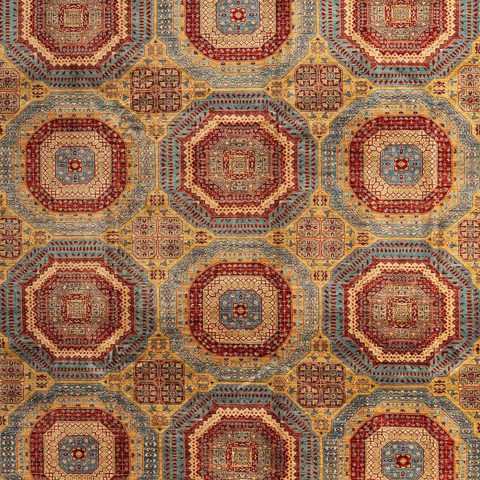 Machine Washable Abstract Red Rug, wshabs4148