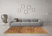 Machine Washable Abstract Brown Modern Rug in a Living Room,, wshabs4148brn