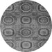 Round Machine Washable Abstract Gray Modern Rug, wshabs4148gry