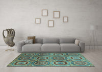 Machine Washable Abstract Light Blue Modern Rug, wshabs4148lblu