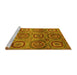 Sideview of Machine Washable Abstract Yellow Modern Rug, wshabs4148yw