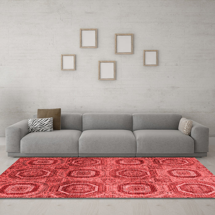 Modern Red Washable Rugs